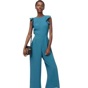J. Crew Green Wide-Leg Jumpsuit with Fitted Bodice